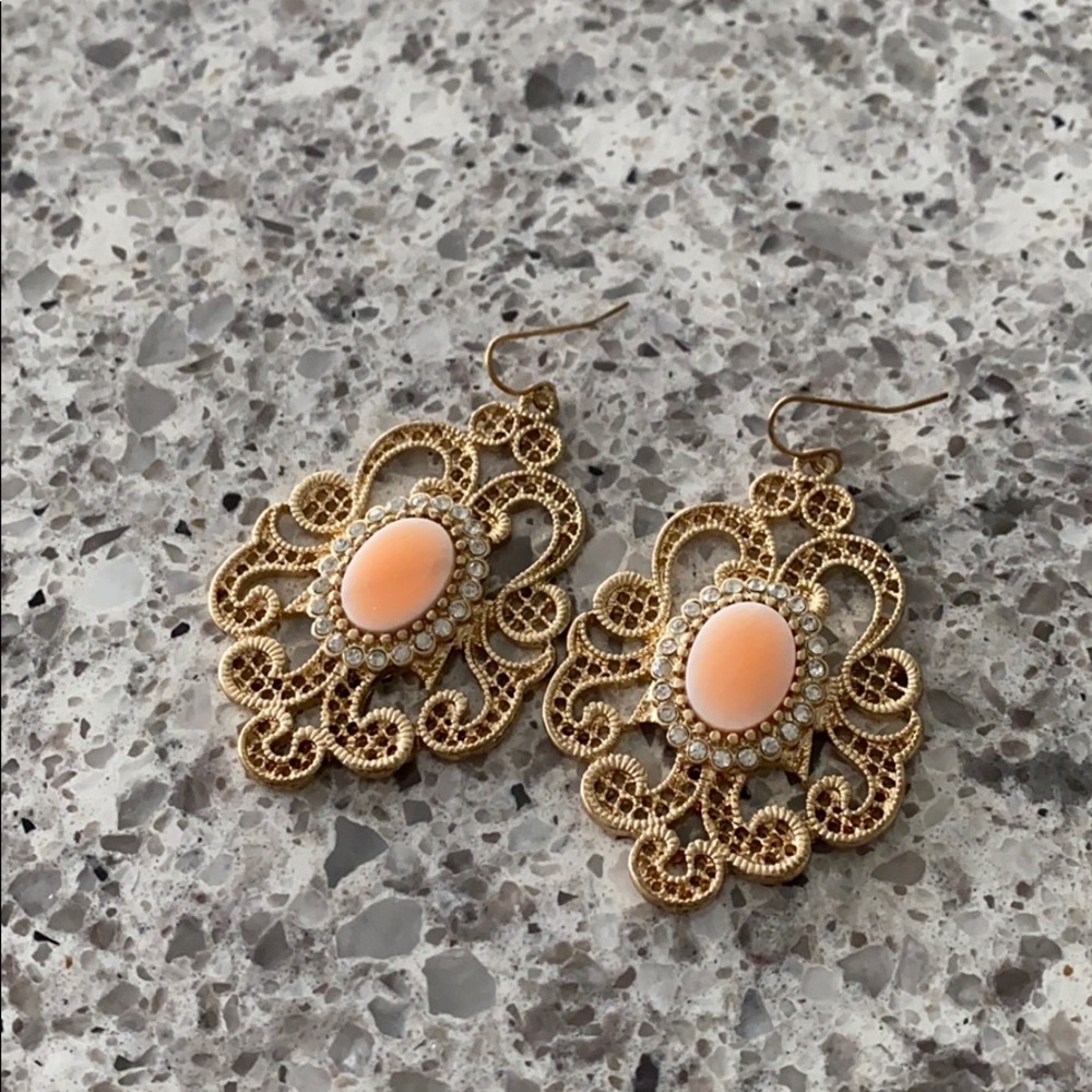 Golden peach earrings